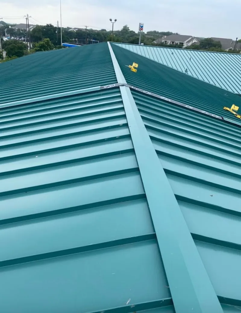 Green commercial metal roof ridge and valley for Metal Roof Repair in Pollock Pines